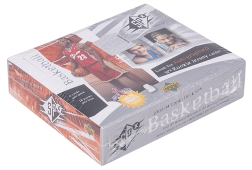 2003-04 Upper Deck SPx Basketball Sealed Wax Box (18 Packs) - Possible LeBron James Rookie Cards!